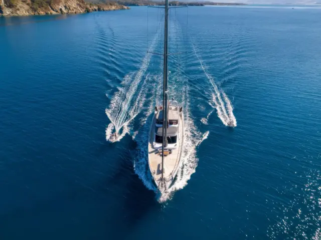 Yacht Sun of Wind aerial view