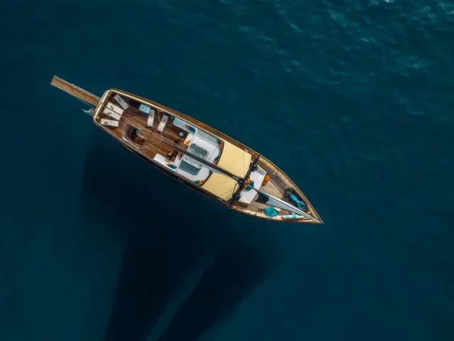 Yacht Santa Clara aerial view