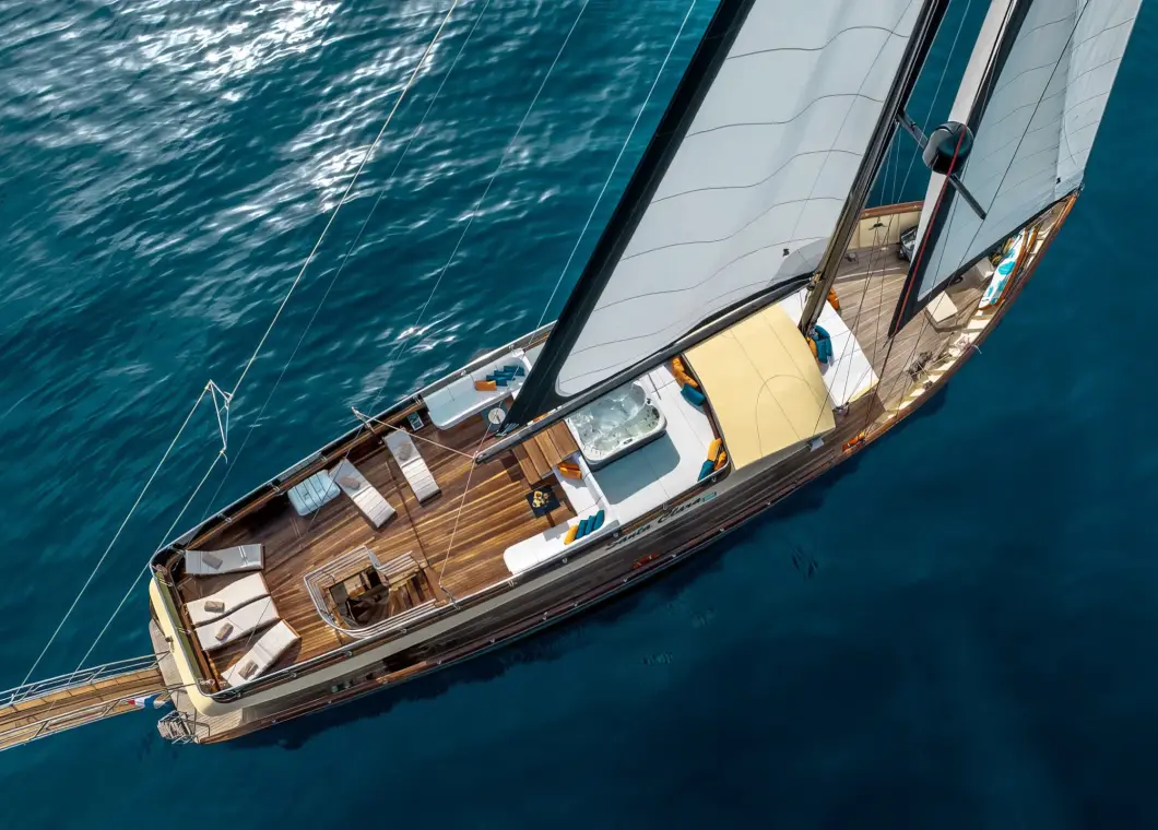 Yacht Santa Clara aerial view