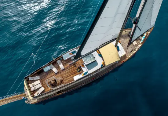 Yacht Santa Clara aerial view