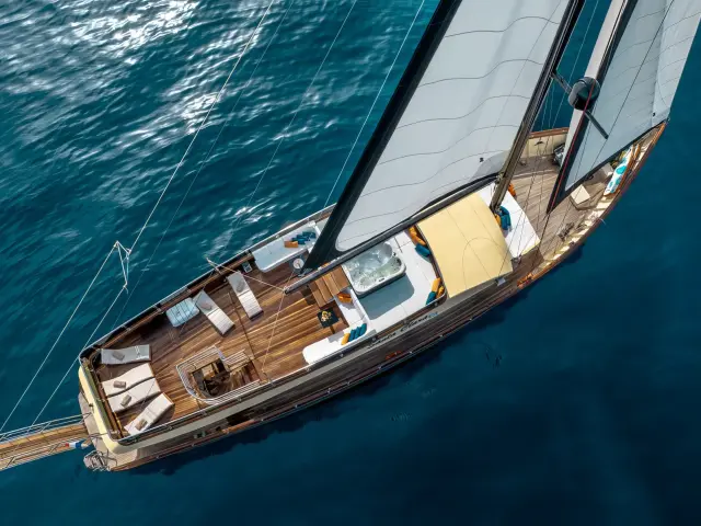 Yacht Santa Clara aerial view