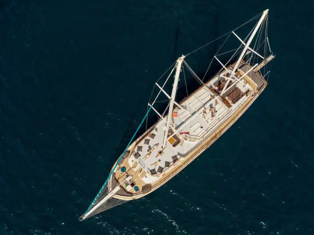 Yacht Boreas aerial view