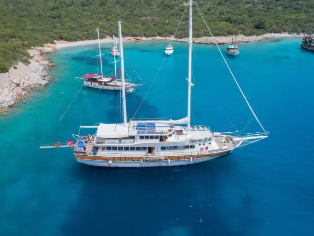 Yacht Boreas aerial view