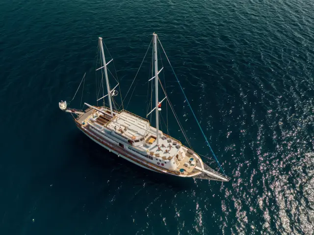 Yacht Boreas aerial view