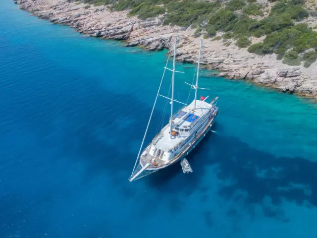 Yacht Boreas aerial view