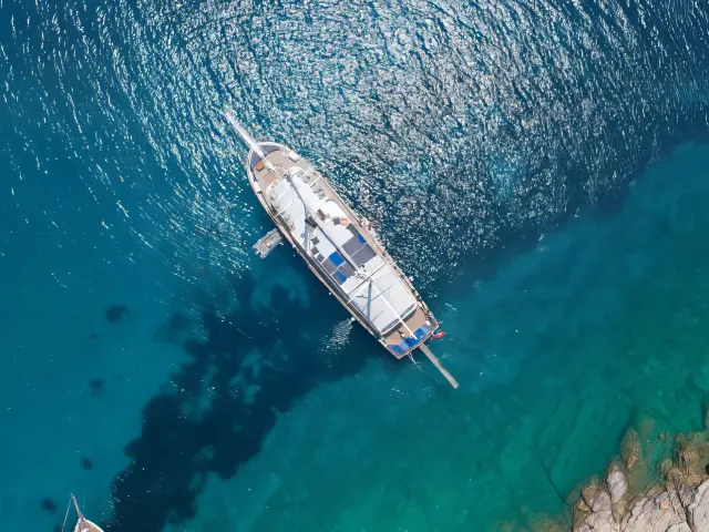 Yacht Boreas aerial view