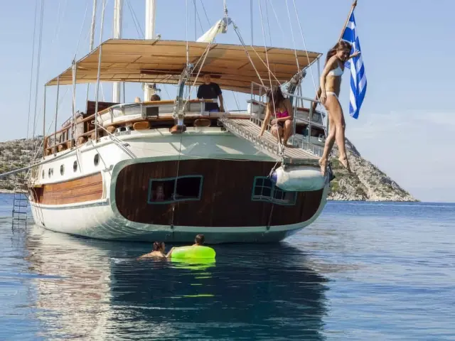 Yacht Erato back view