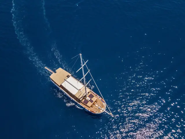 Yacht Freedom aerial view