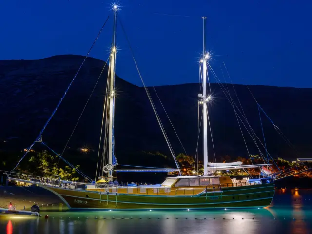 Yacht Andjeo on anchor