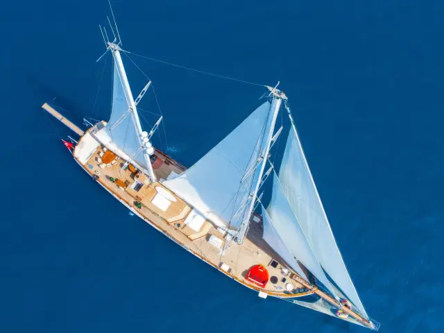Yacht Grande Mare aerial view