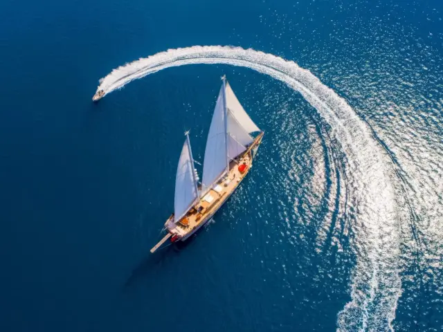 Yacht Grande Mare aerial view
