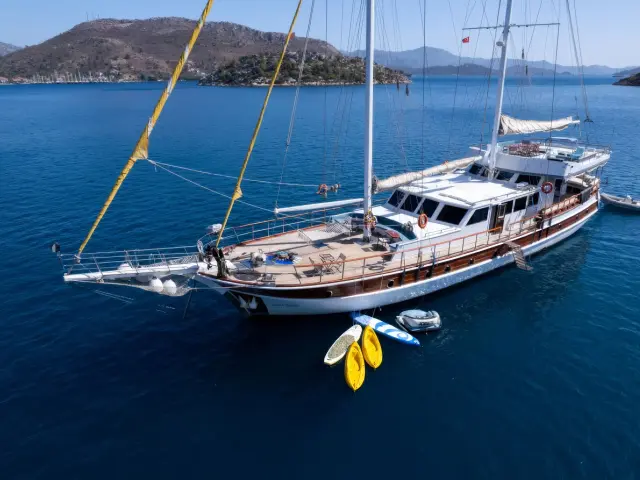Yacht White Swan aerial view