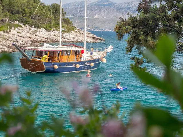 Yacht Altair on anchor