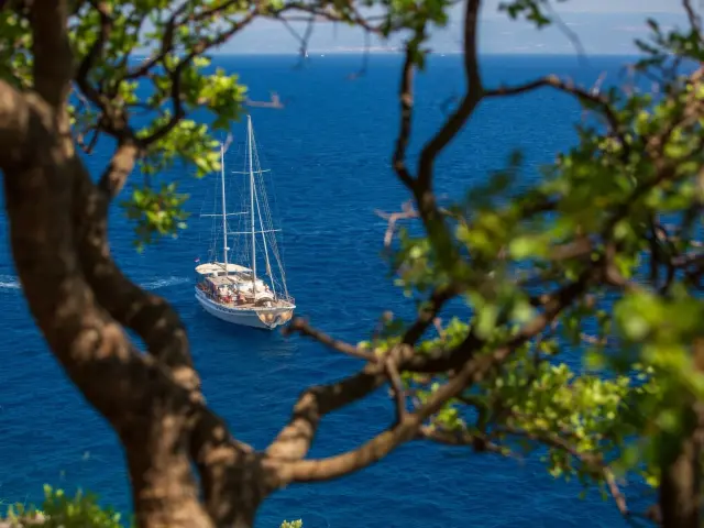 Yacht Summer Princess aerial view