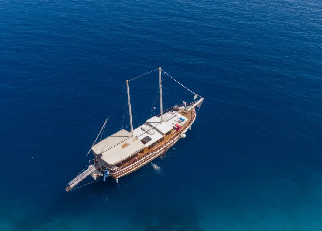 Yacht Harmonia aerial view