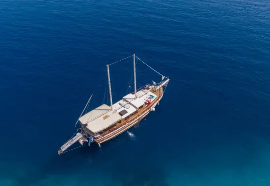 Yacht Harmonia aerial view