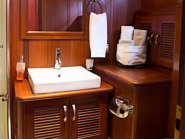 Yacht Atalante cabin bathroom