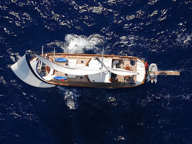 Yacht Atalante aerial view