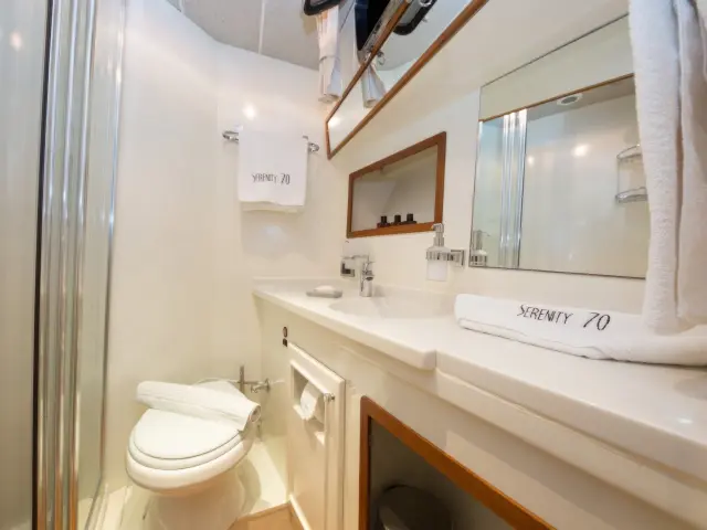 Yacht Serenity 70 cabin bathroom