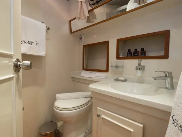 Yacht Serenity 70 cabin bathroom