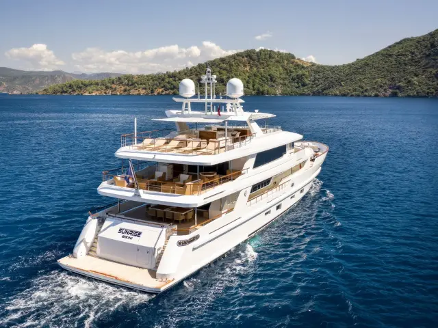 Yacht Sunrise back view