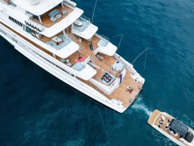 Yacht Coral Ocean aerial view