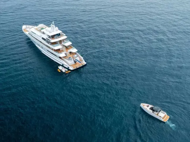 Yacht Coral Ocean aerial view