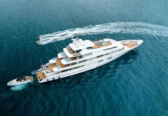 Yacht Coral Ocean aerial view