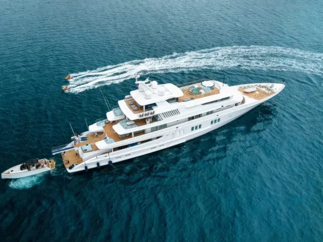 Yacht Coral Ocean aerial view