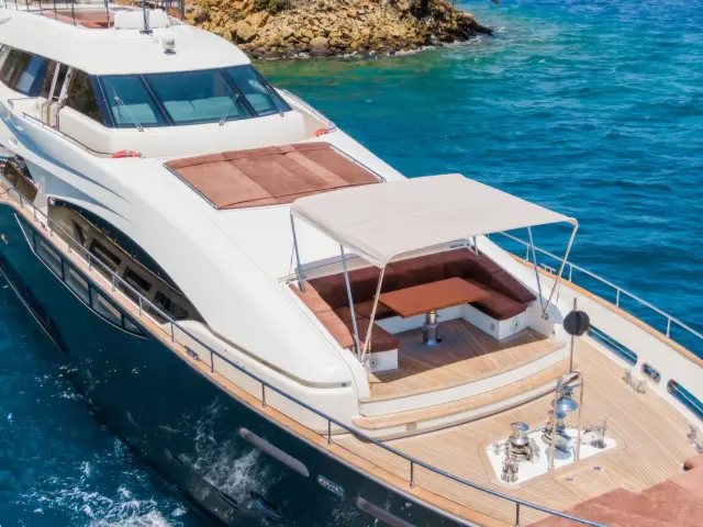 Yacht Thalyssa aerial view