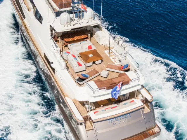 Yacht Thalyssa aerial view