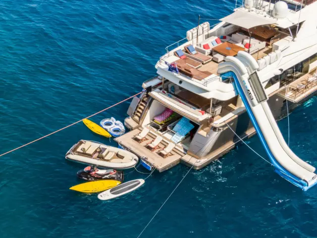 Yacht Thalyssa aerial view