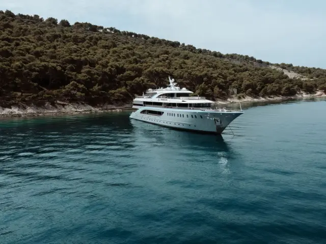 Yacht Freedom on anchor