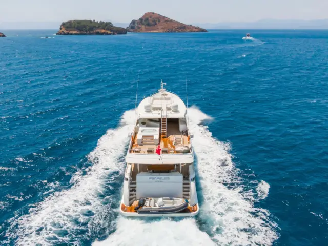Yacht Panfeliss back view