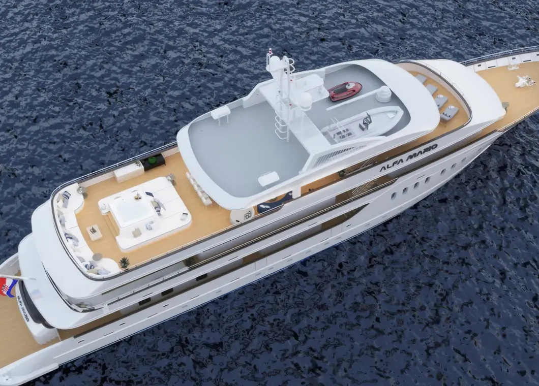 Yacht Alfa Mario aerial view