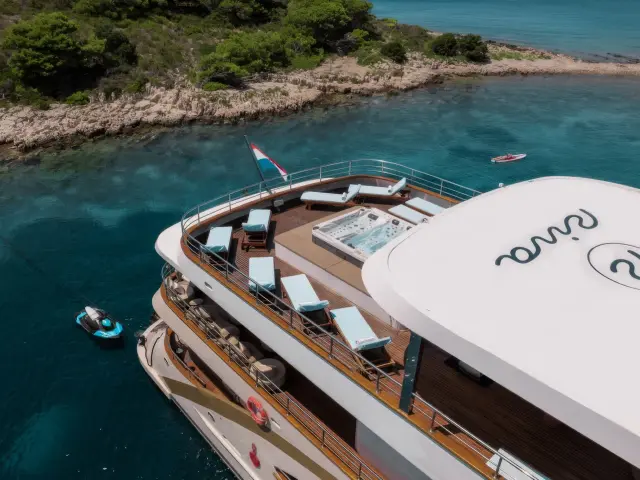 Yacht Riva aerial view