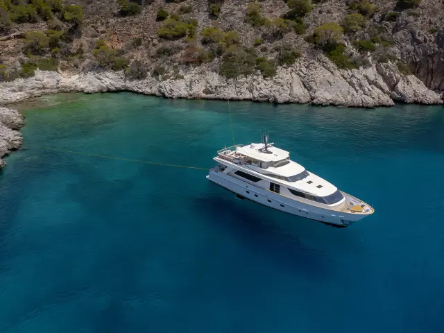 Yacht Elysium aerial view
