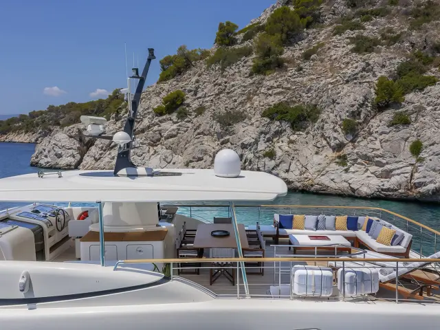 Yacht Elysium flybridge view