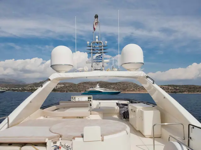 Yacht Julie M flybridge view