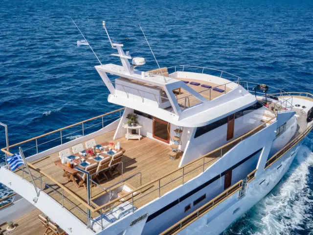 Yacht Wide Liberty aerial view