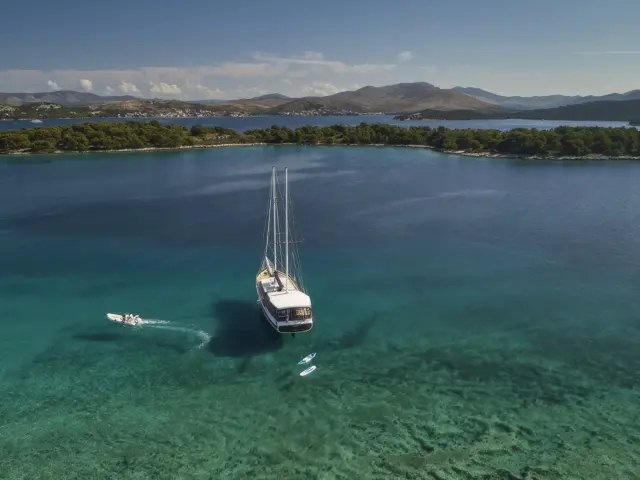Yacht Perla aerial view